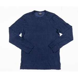 APC Sweater Womens 2XL XXL Blue Crewneck Terry Cloth Pullover Designer Ladies